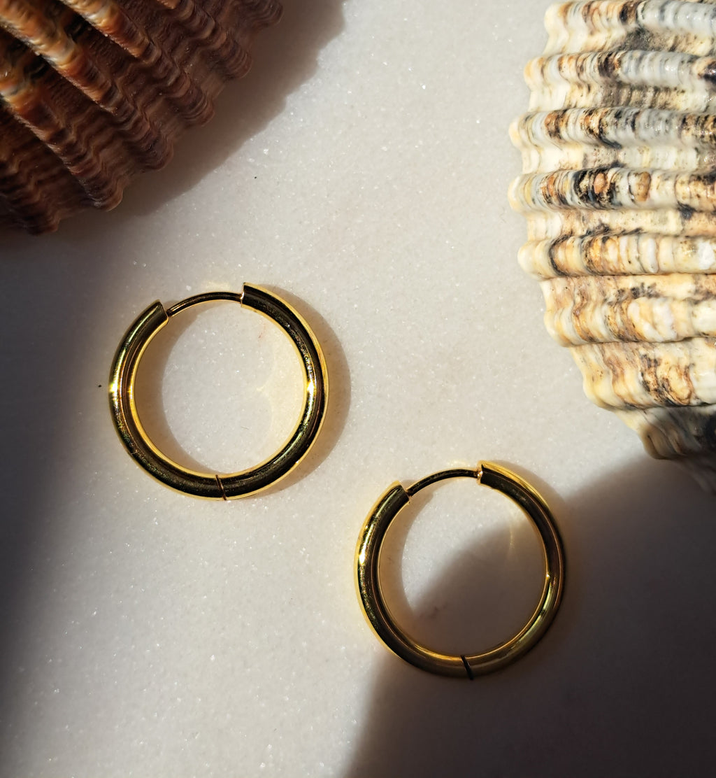 Sissy hoepel oorbellen - stainless steel - goud