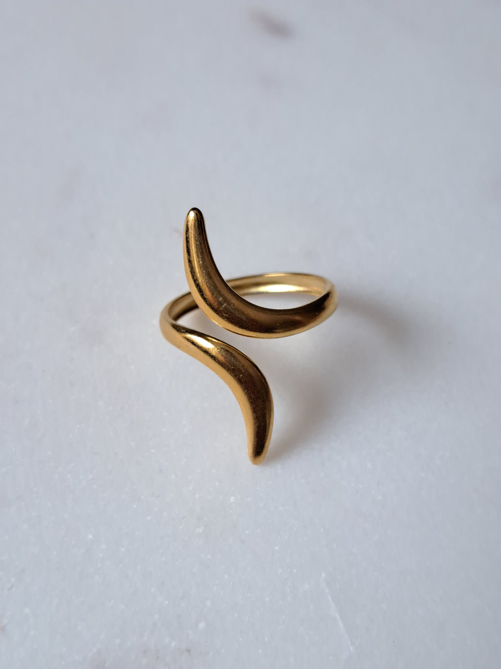 Sissy verstelbare ring twist - stainless steel - goud