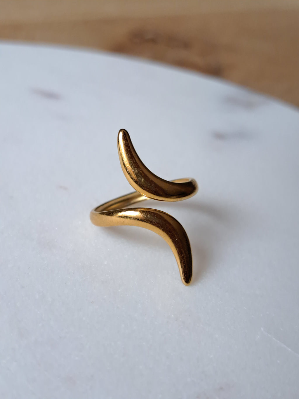 Sissy verstelbare ring twist - stainless steel - goud