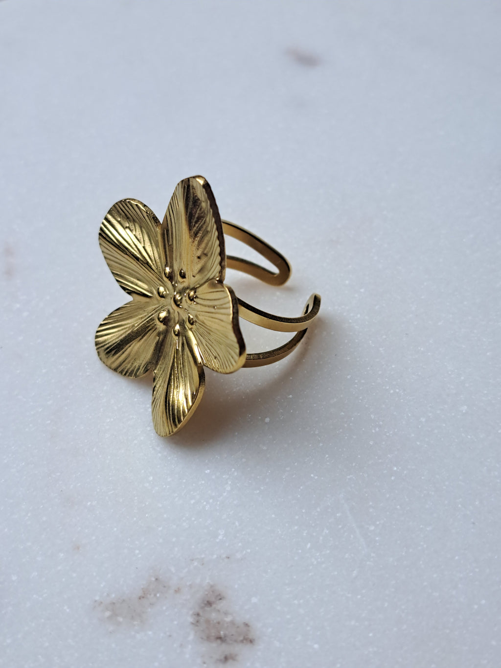 Sissy bloom ring - stainless steel - goud