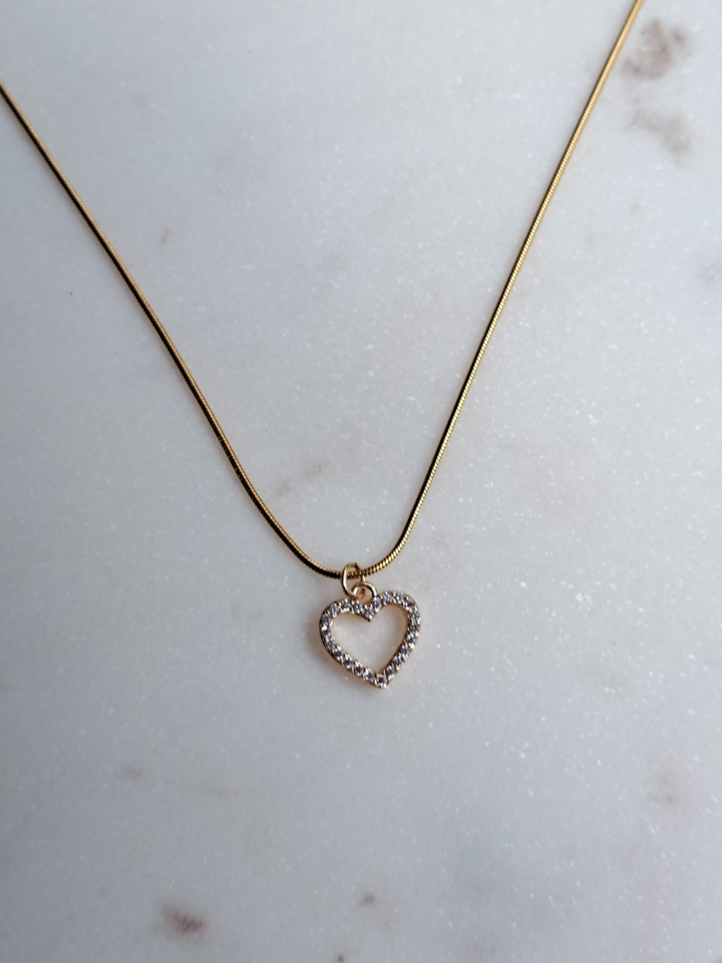 Sissy strass hart ketting - stainless steel - goud