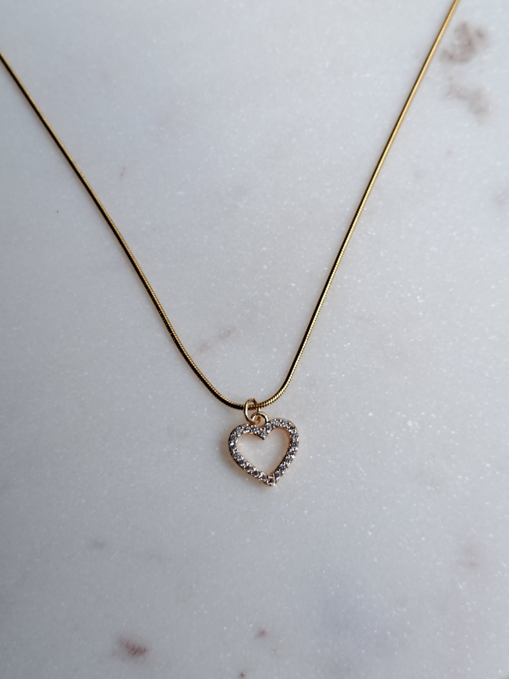 Sissy strass hart ketting - stainless steel - goud