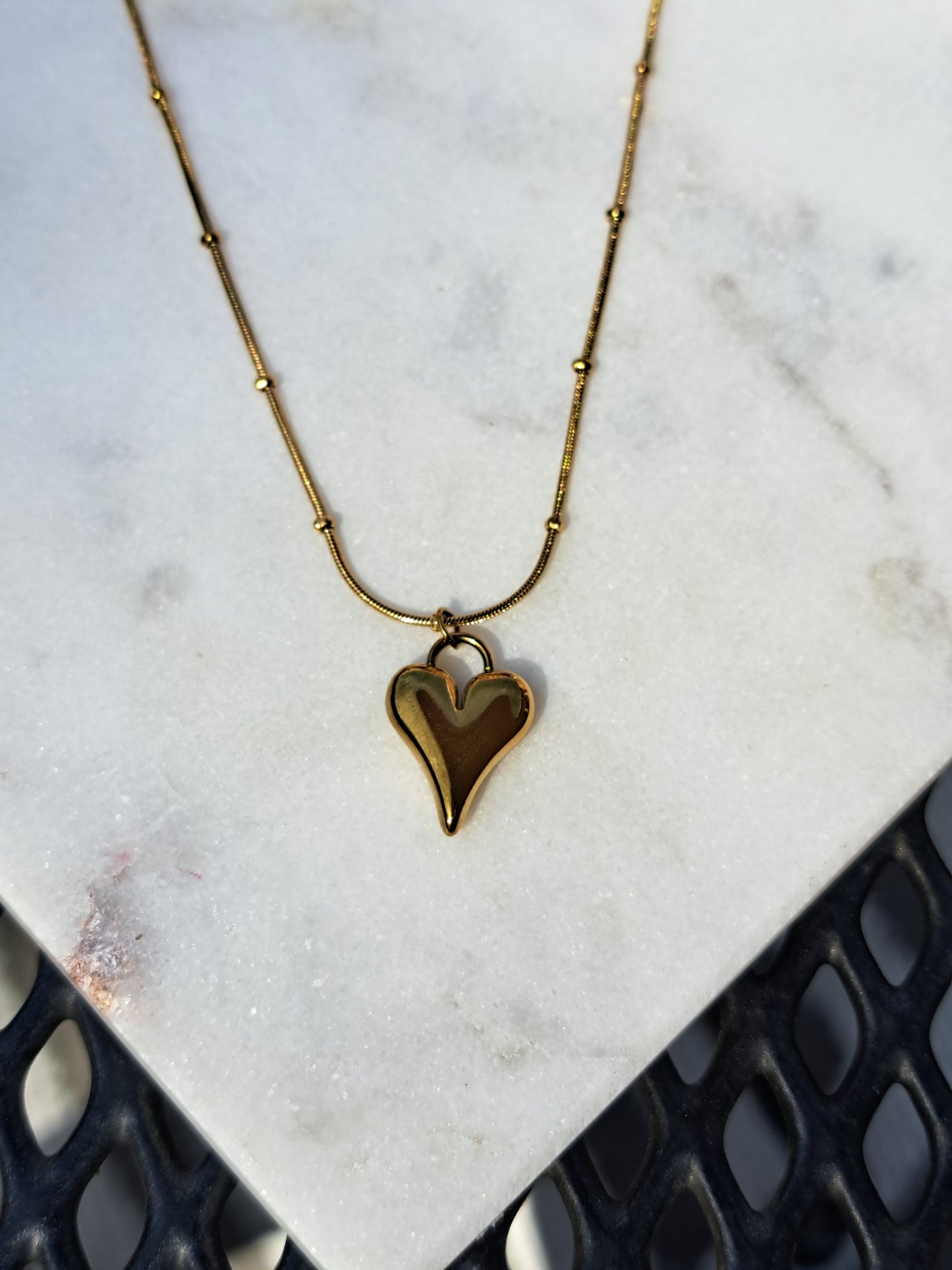 Hartjes ketting - gold - stainless steel