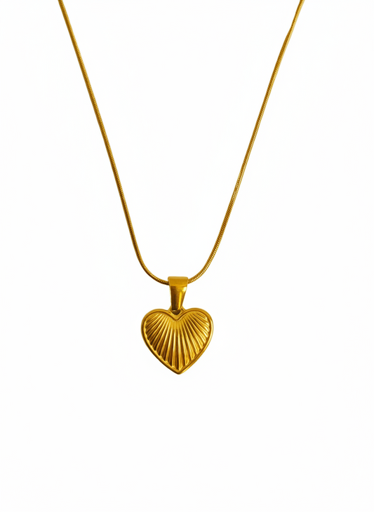 Sissy hartjes ketting rib - stainless steel - goud