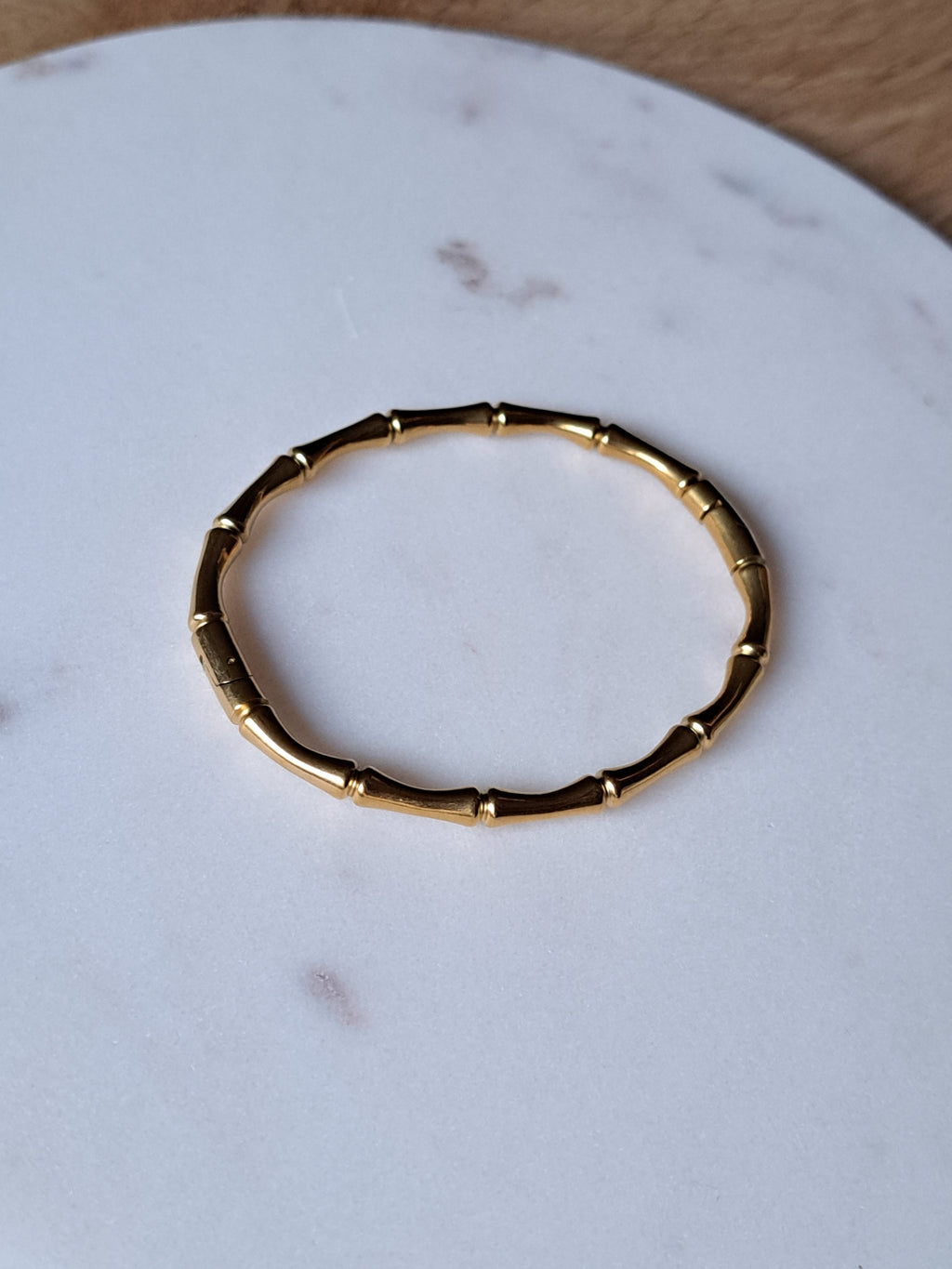 Bamboo bangle, stainless steel, goudkleurig