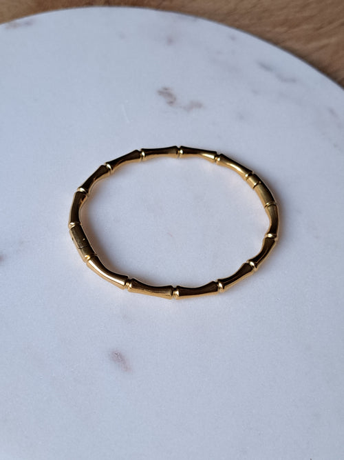Bamboo bangle, stainless steel, goudkleurig