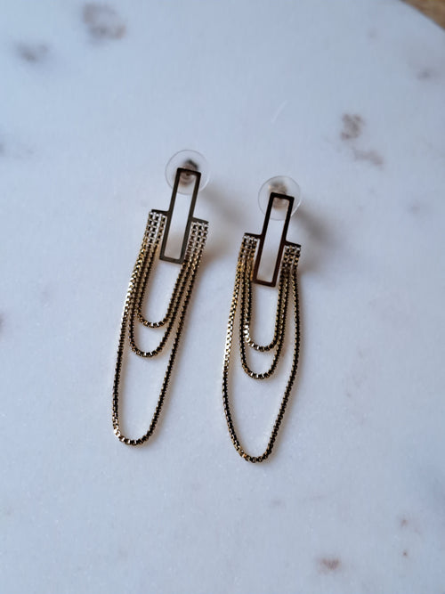 Chique RVS hangoorbellen, goudkleurig