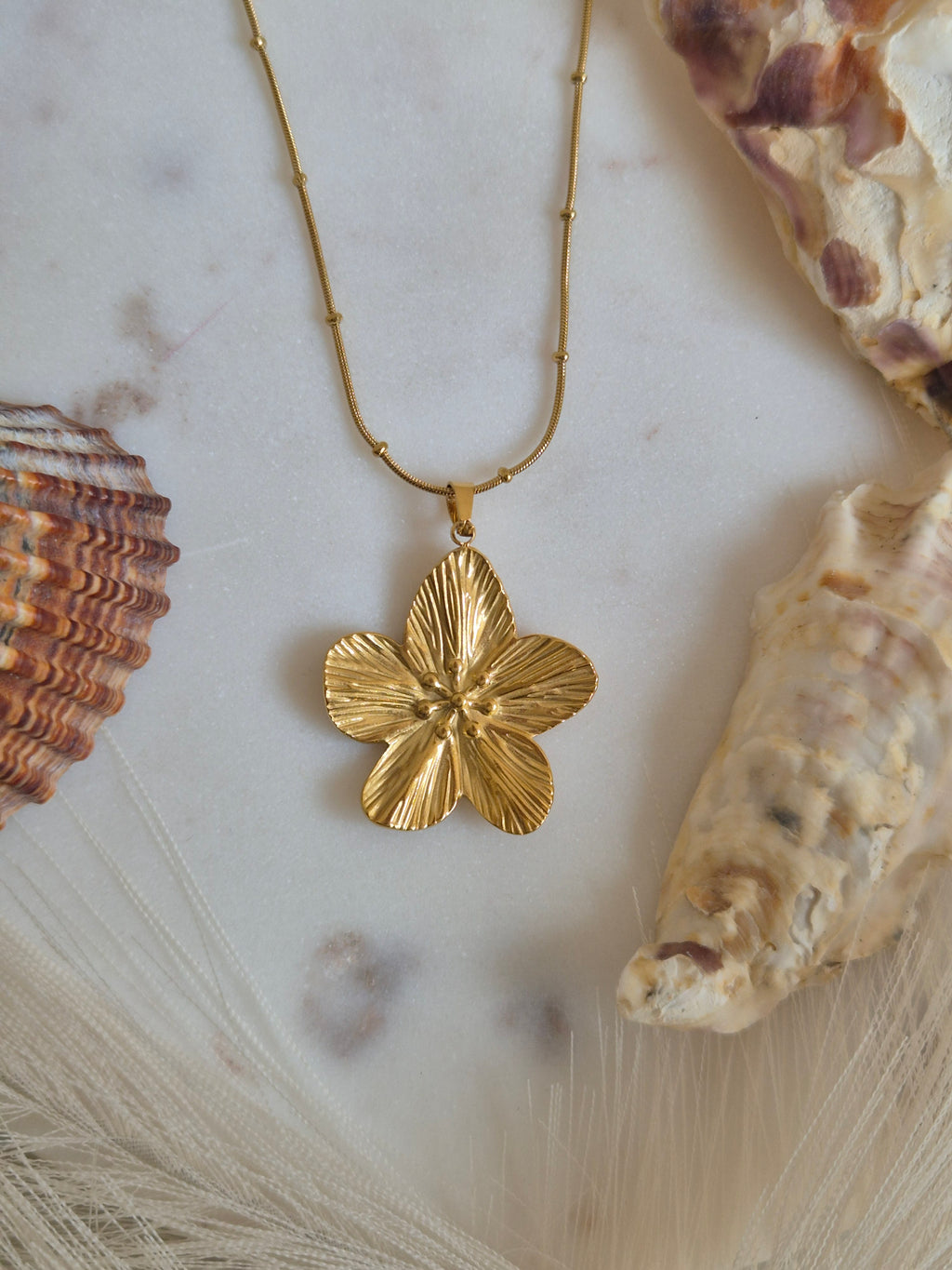 Sissy flower ketting - stainless steel - goud