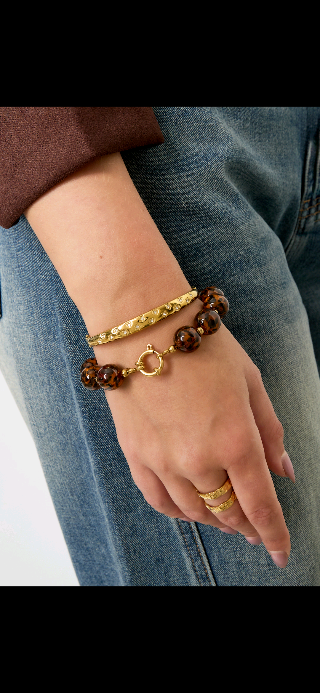 Bruine kralenarmband