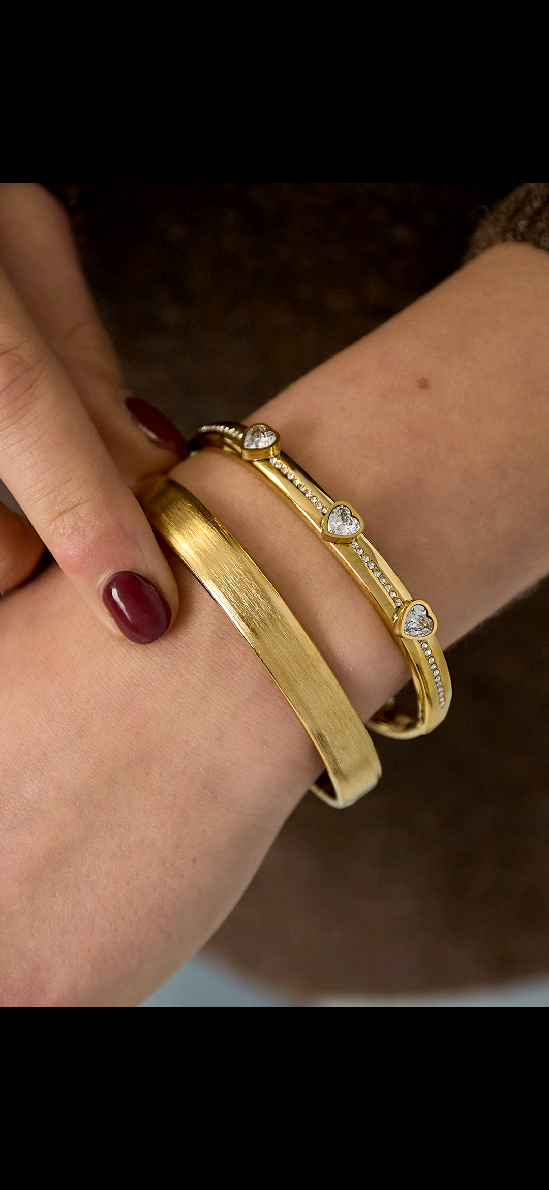 Brede matte bangle - gold