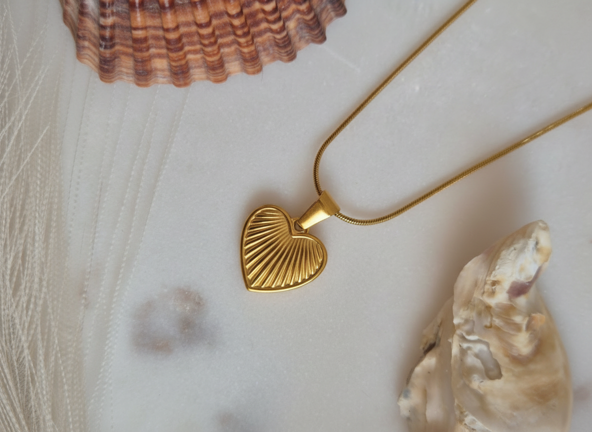 Sissy hartjes ketting rib - stainless steel - goud