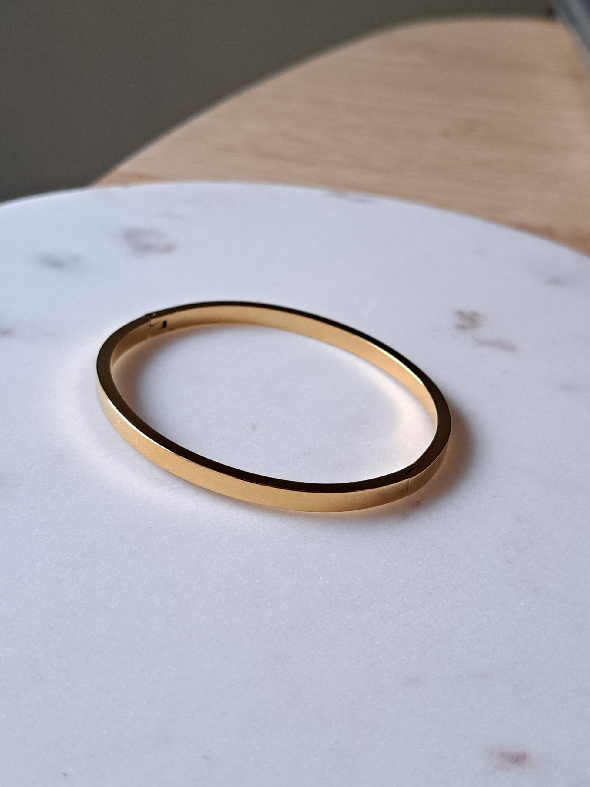 Stainless steel bangle - goudkleurig shiny