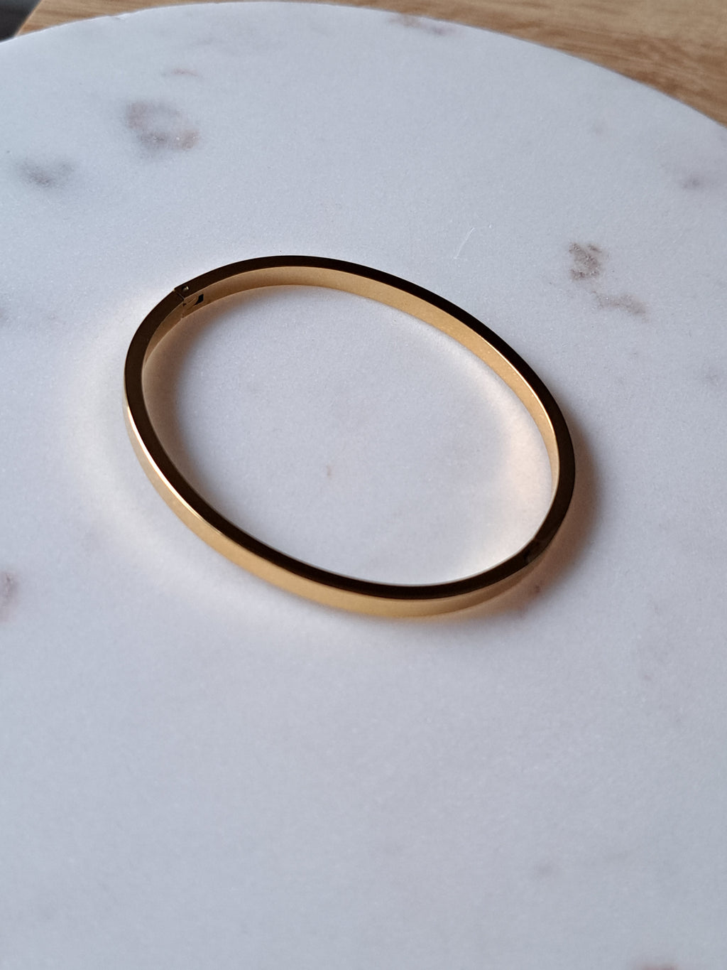 Stainless steel bangle - goudkleurig shiny