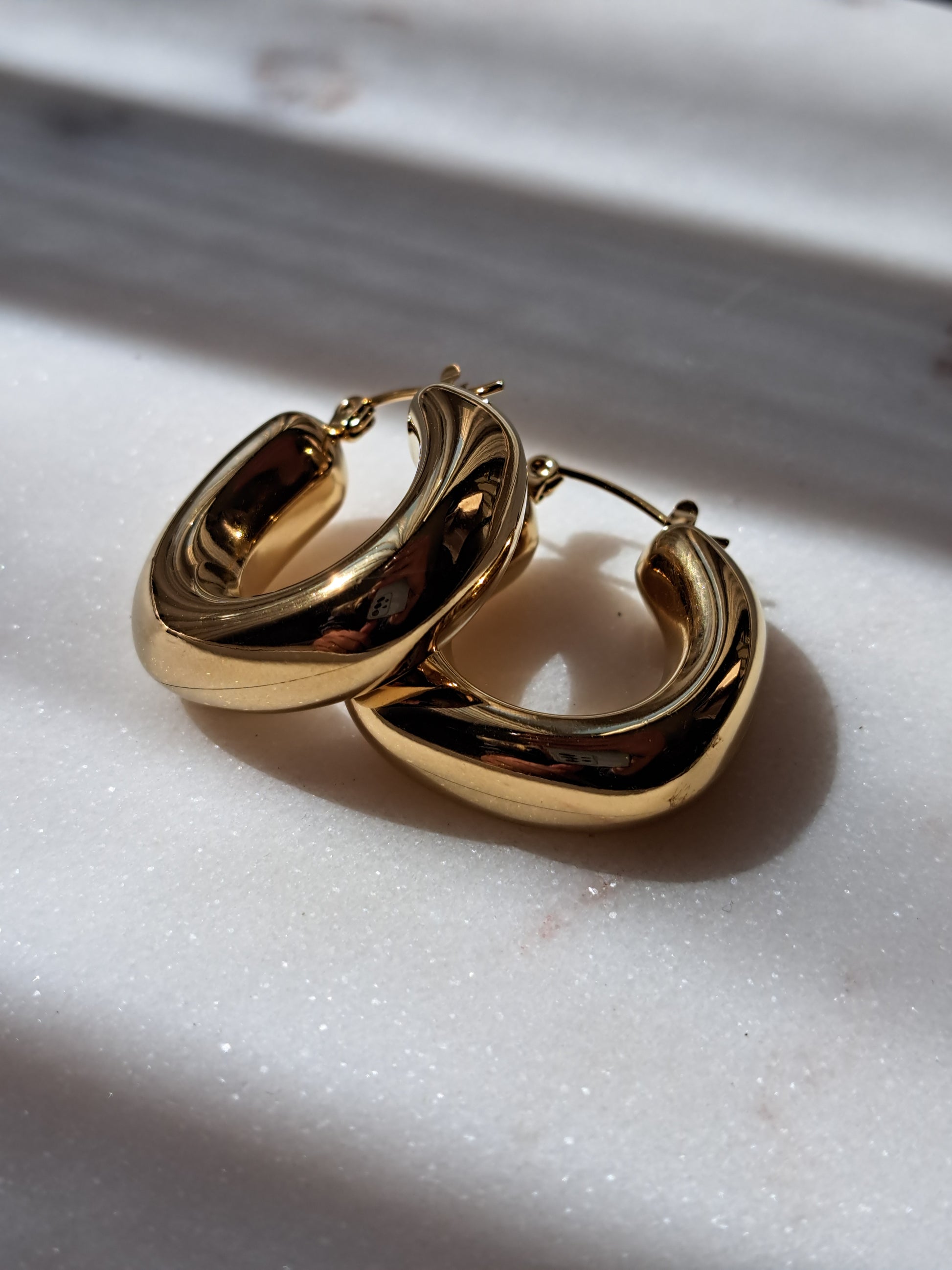 Baloon hoop golden rings - stainless steel