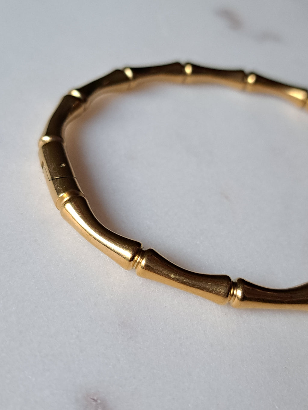 Bamboo bangle, stainless steel, goudkleurig